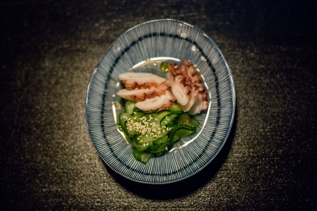 Octopus with cucumber<br>